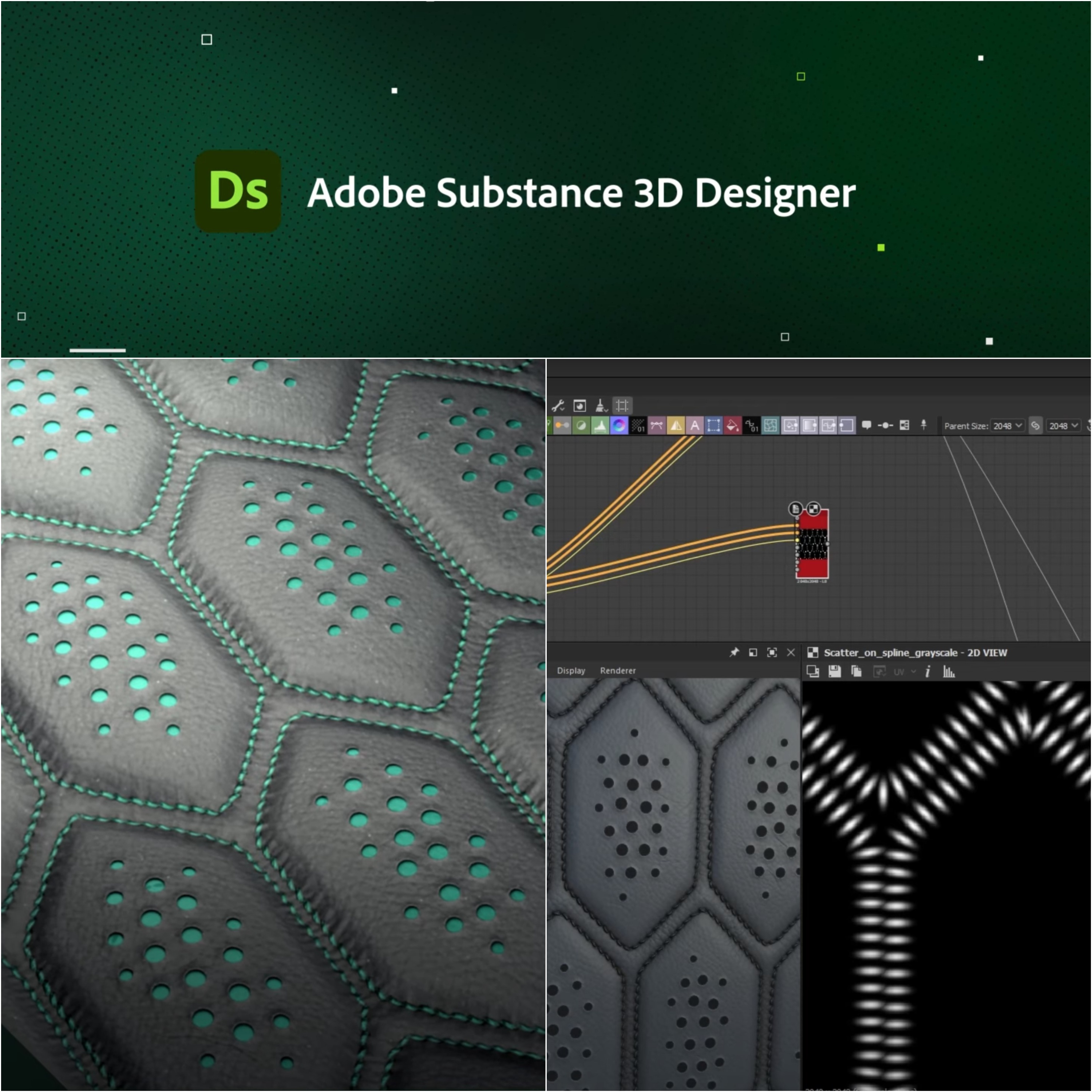 Adobe Substance 3D - Custom stitching with Path and Spline nodes 