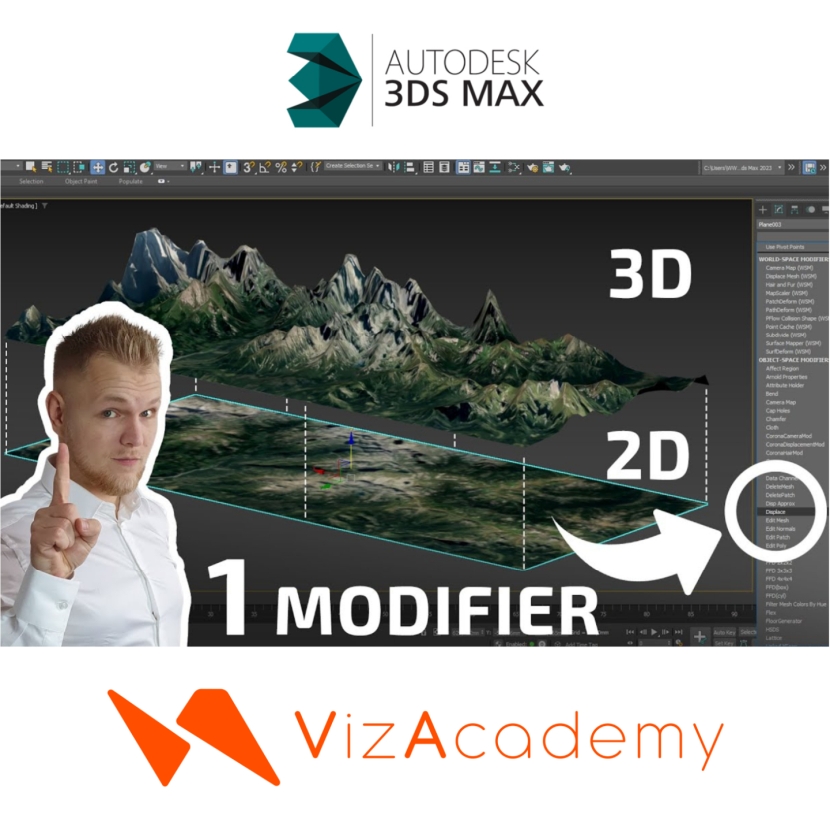 VizAcademyUK - From 2D to 3D terrain in 3DS Max